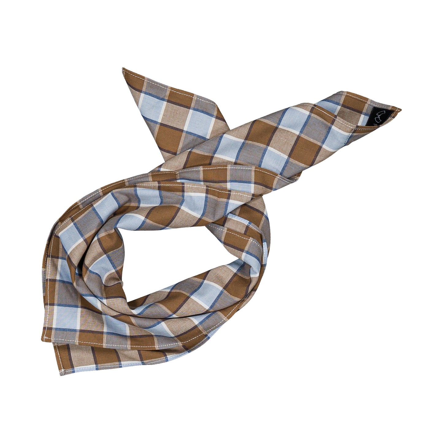 scarf VENDOME - large checks blue &brown [Maison Marelle](25SS DROP2)