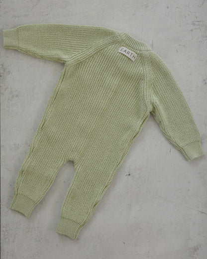 Button knit jumpsuit - Light Olive [EARTH THE ARCHIVE] (26AW)