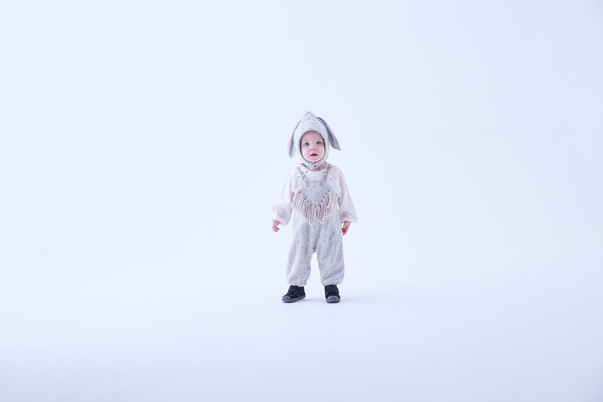 Snow Jacquard Bunny Bonnet - Ivory [eLfinFolk ] (25AW•Drop2)