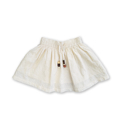 Embroidered Ziggy Skirt - Cream [GROWN](26SS)drop2