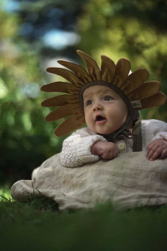 【オーダー会】'SUNFLOWER' LINEN FLOWER BONNET [SHOMKA] 【2026年5月下旬以降順次発送】
