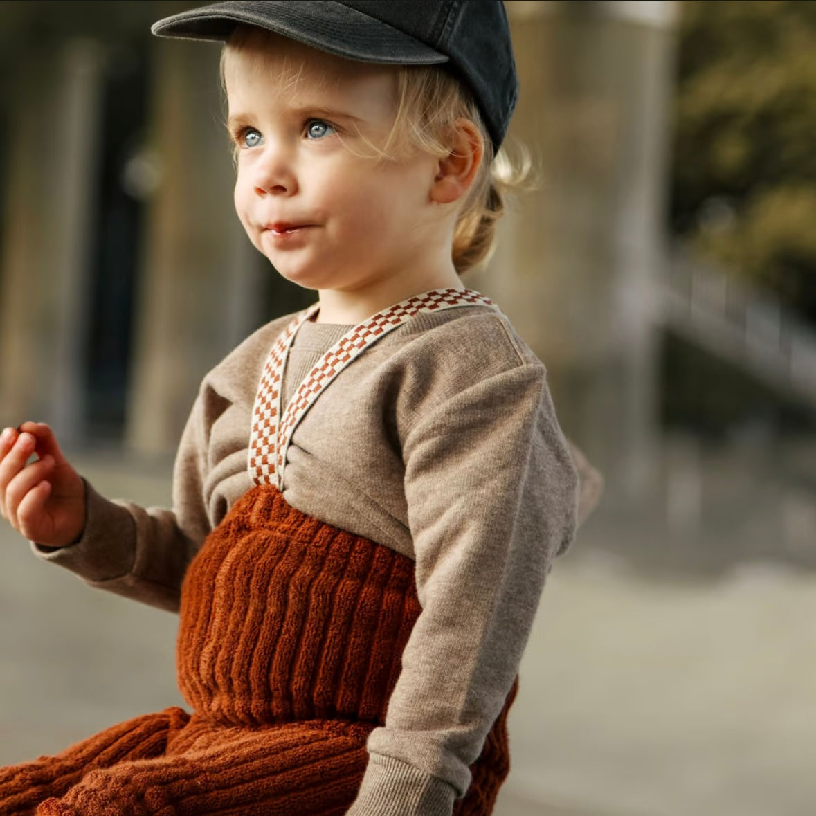Granny Teddy Footless Tights With Braces - Cinnamon Checked [SILLY Silas]