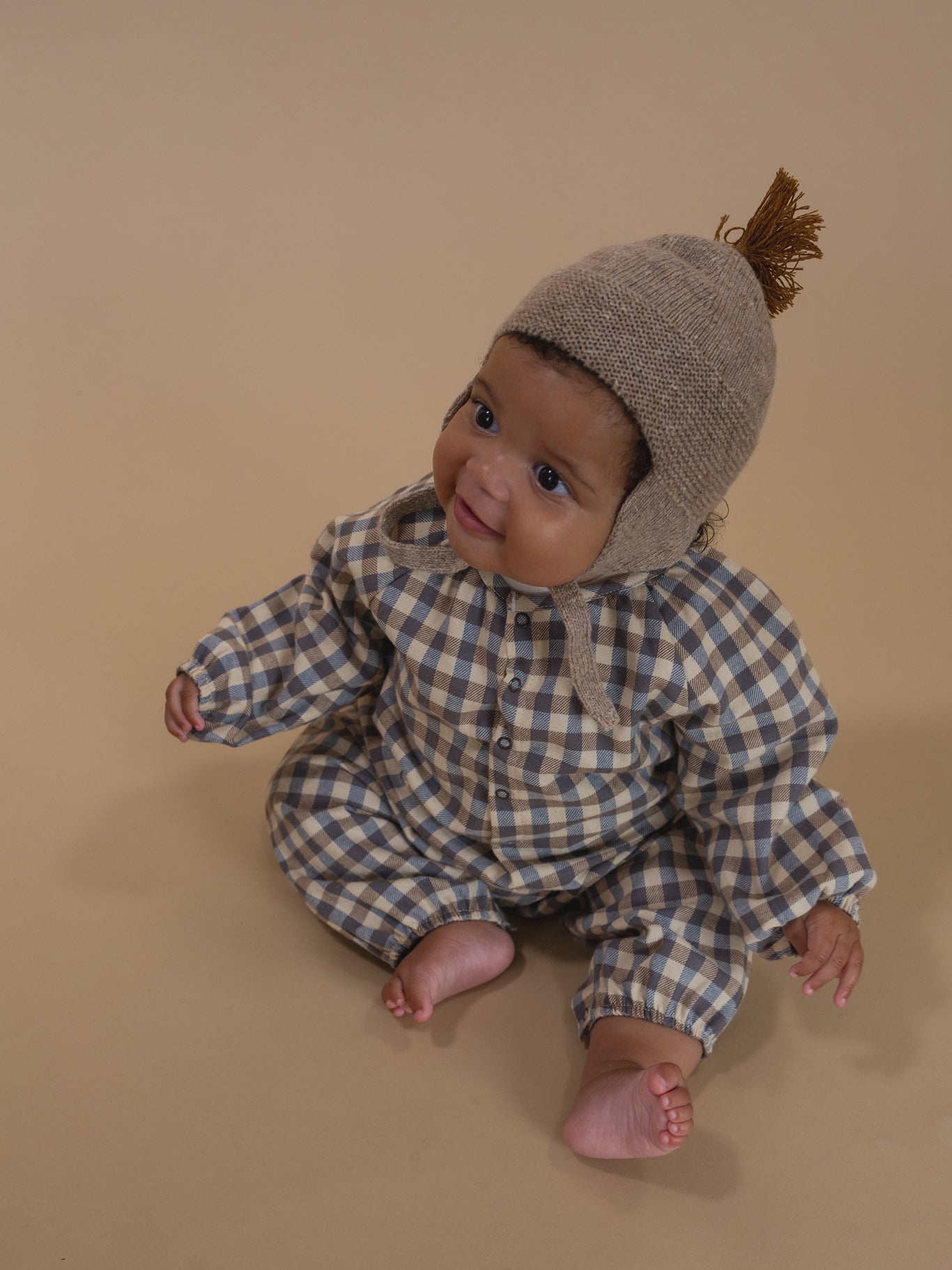 OATMEAL CONTRAST TASSEL HAT [organic zoo] (25AW)