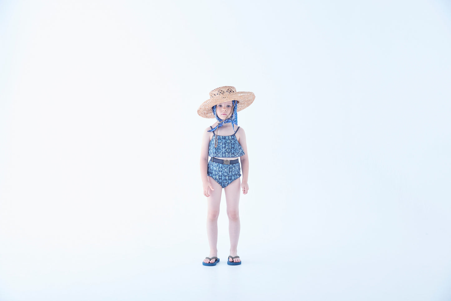 Old Tile Pattern Girls Swim Wear [eLfinFolk] (26SS)