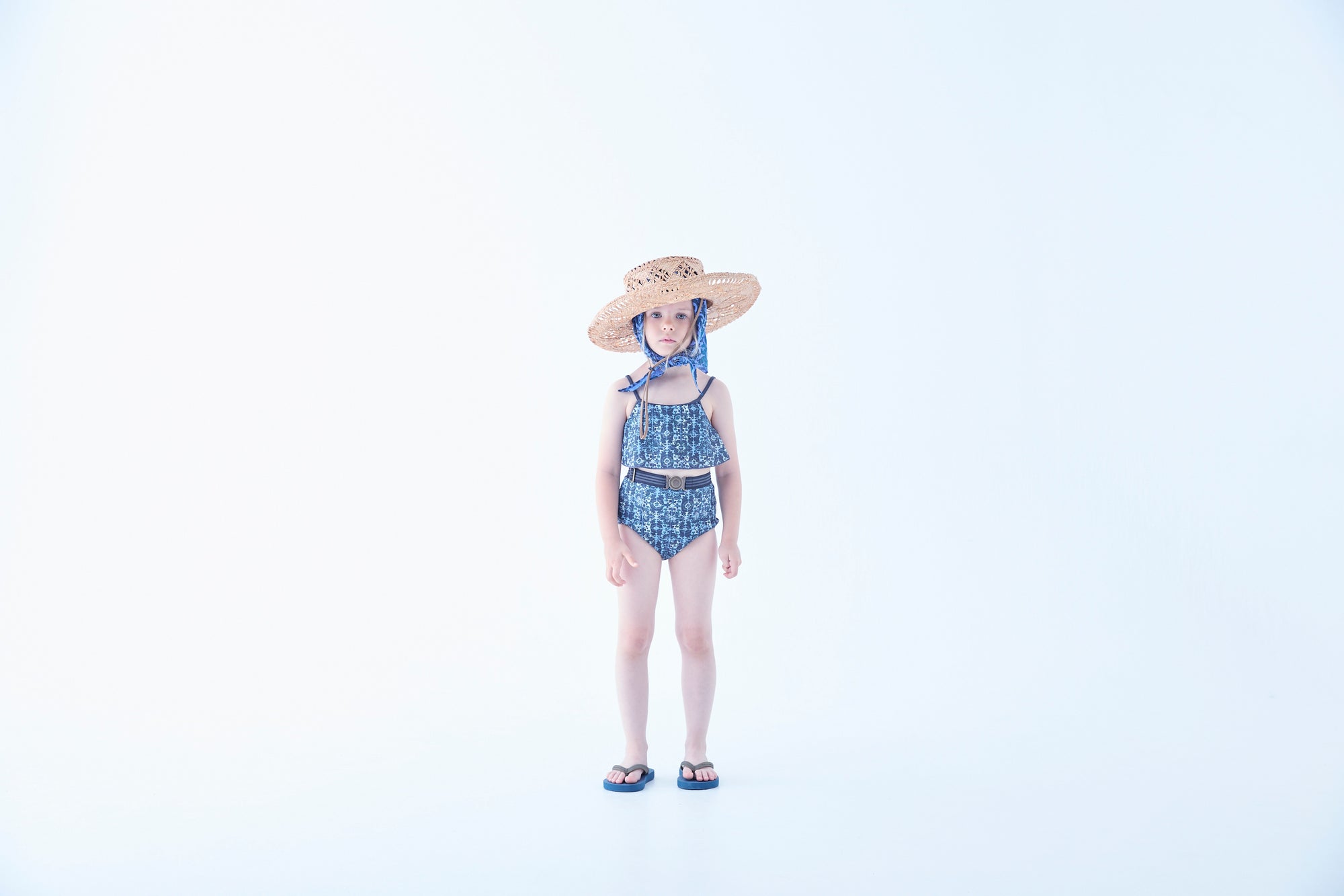 Old Tile Pattern Girls Swim Wear [eLfinFolk] (26SS)