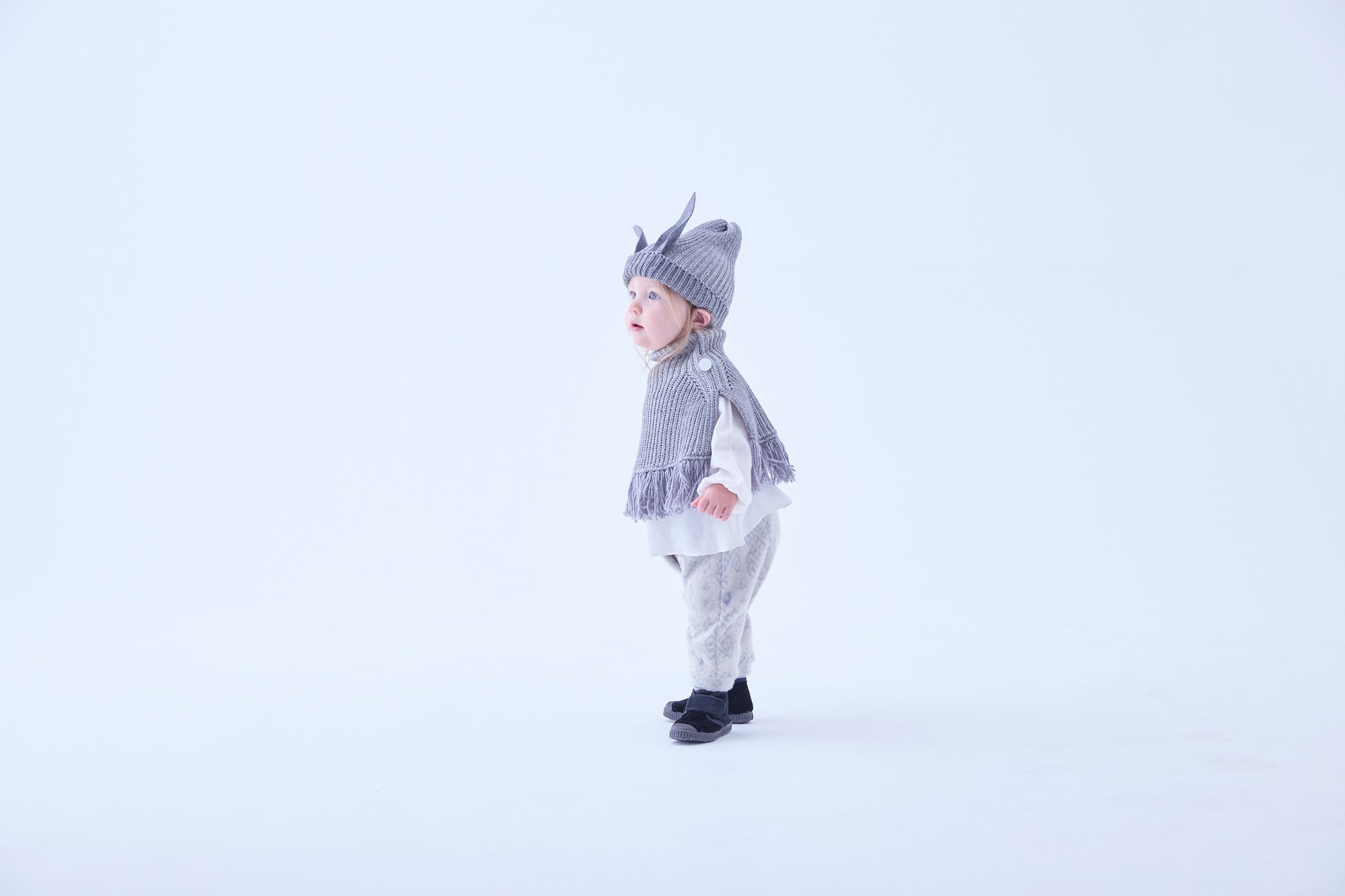 Rib Knit Knights Cape Ⅱ - Gray [eLfinFolk ] (25AW•Drop2)