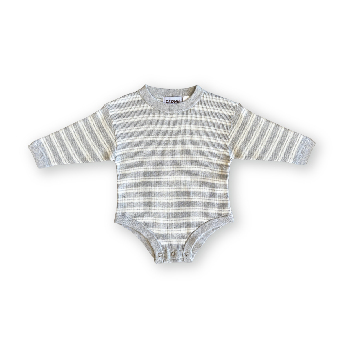 Ribbed Stripe Romper - Milk/Grey Marl [GROWN] (25SS)
