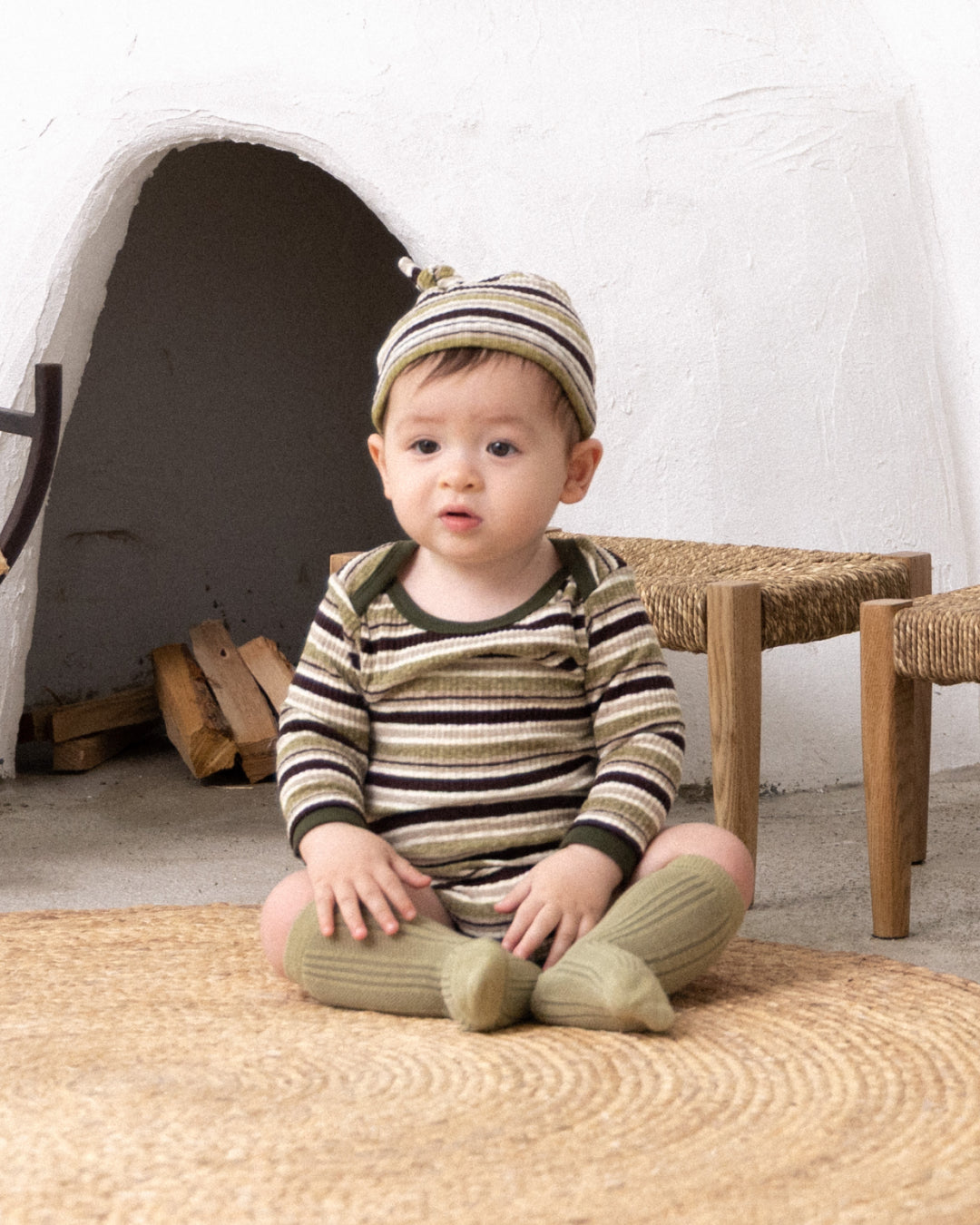 Forest ST Baby Suit Set - Khaki  [Doucement] (25AW)【2025年10月下旬以降お届け予定】