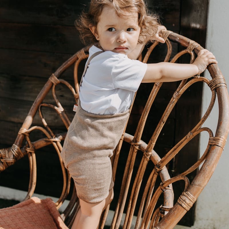 Retro Ribbed Shorty Tights - Peanut Blend [SILLY Silas]