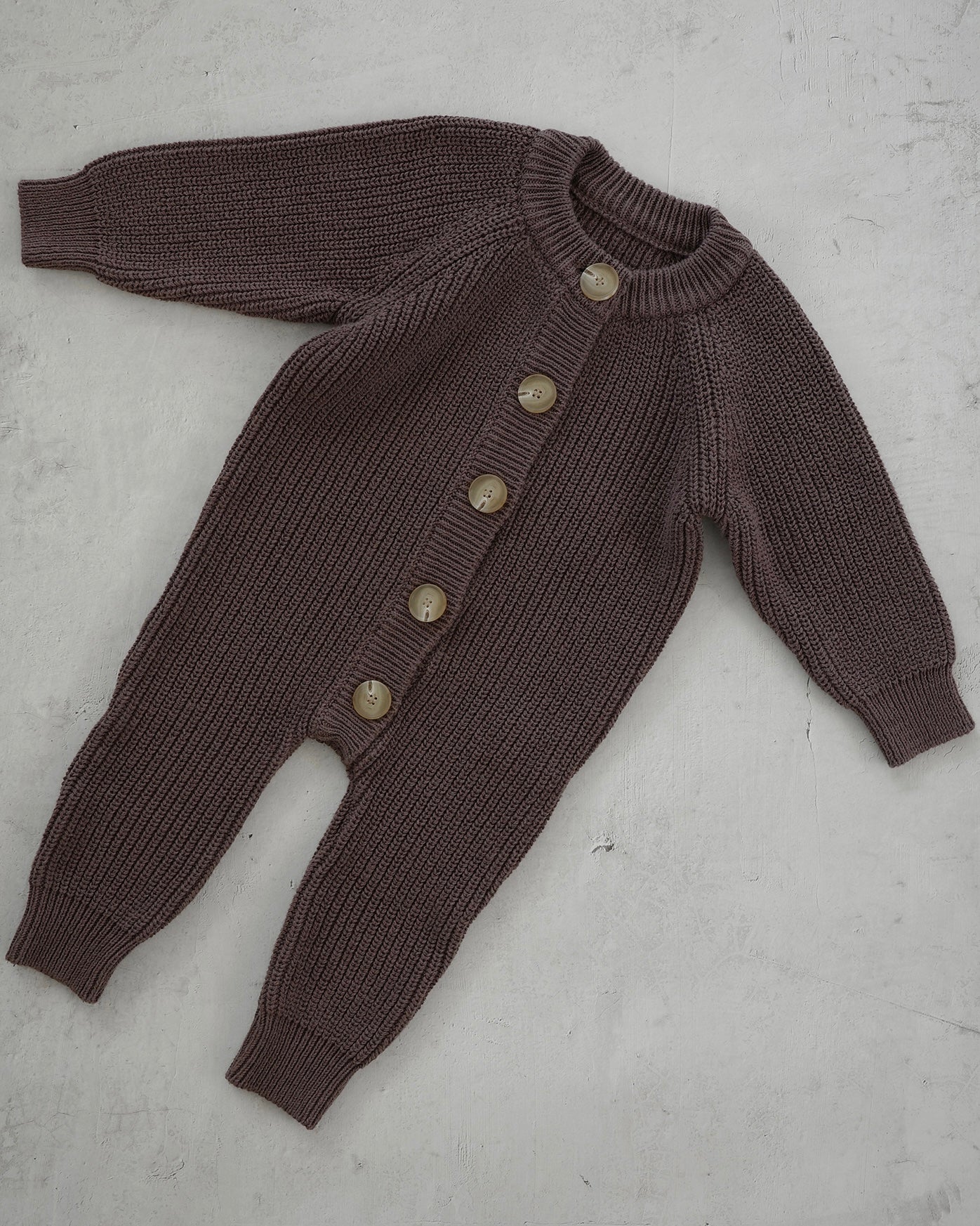 Button knit jumpsuit - Brown [EARTH THE ARCHIVE] (26AW)