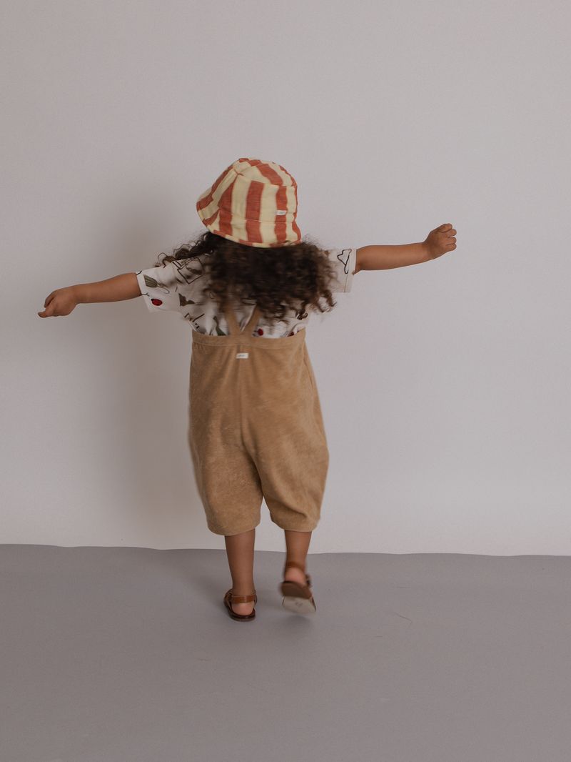 Wheat Terry Cropped Dungarees [organic zoo] (26SS)