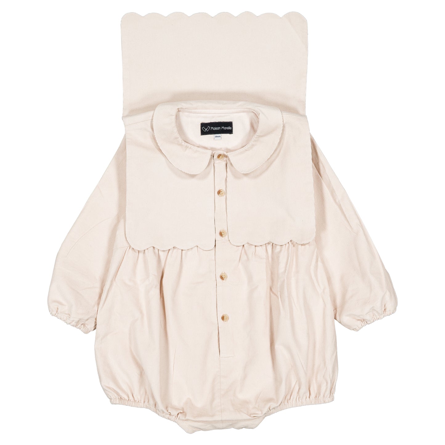 【オーダー会】 Romper SORBONNE - velvet beige [Maison Marelle](25AW Drop1) 【2025年12月中旬以降発送予定】
