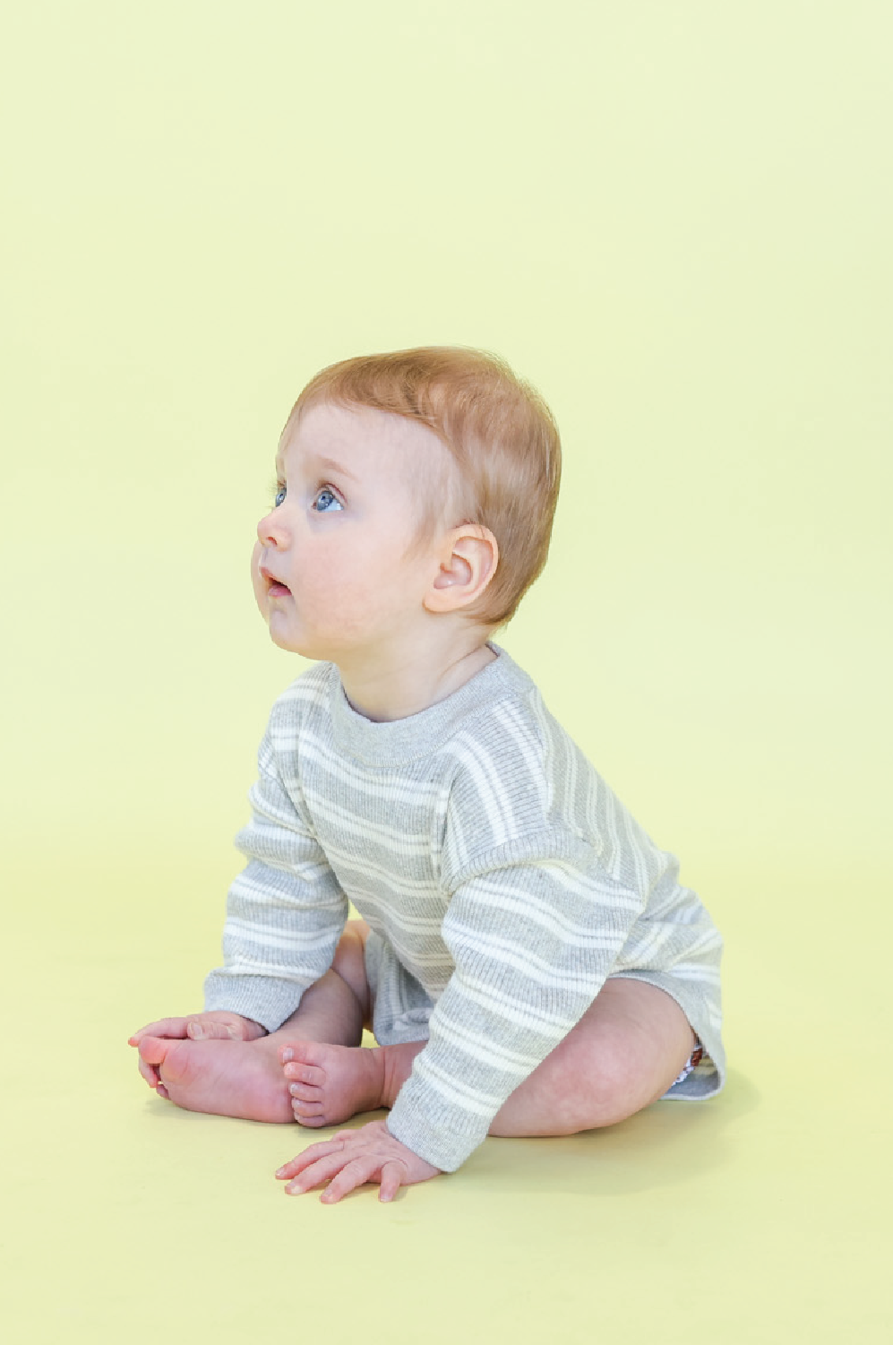 Ribbed Stripe Romper - Milk/Grey Marl [GROWN] (25SS)