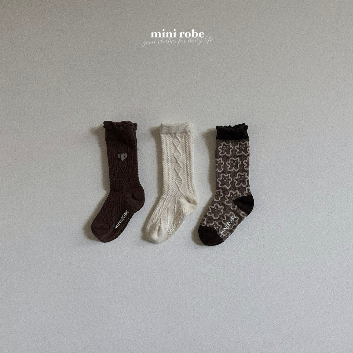 【オーダー会】[minirobe] bear socks (3足set) - SS24【2024年3月中旬以降順次お届け】