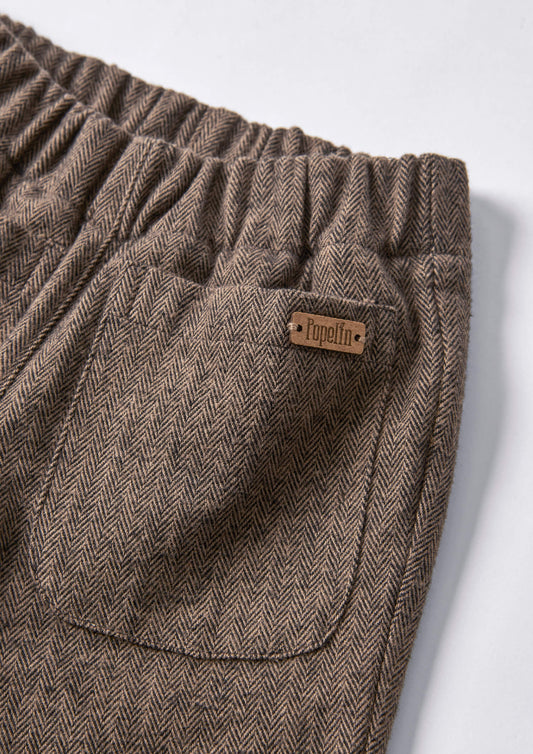 chino trousers (Mod.37.2) Brown micro-herringbone [Popelin](25AW)