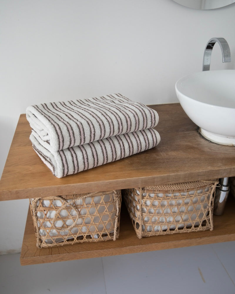 Organic bath towel - Pink/Brown [EARTH THE ARCHIVE] (26AW)