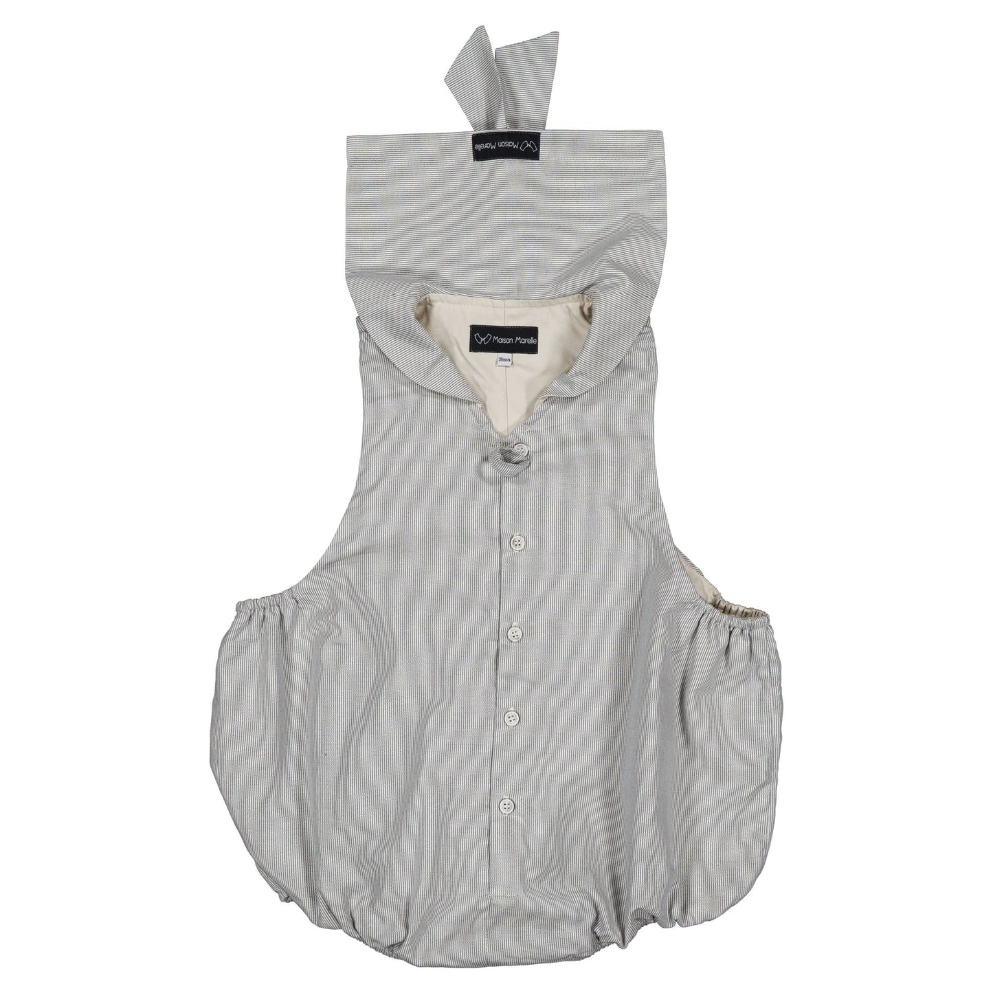 Romper VIGNY - blue fine stripes [Maison Marelle](25SS DROP2)