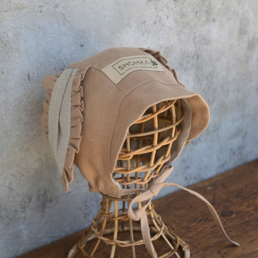 Puppy Linen Bonnet (Straight/Neutral) - Cappuccino [SHOMKA]