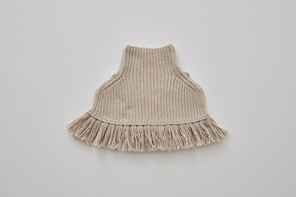 Rib Knit Knights Cape Ⅱ - Ivory [eLfinFolk / エルフィンフォルク] (25AW•Drop2)【2025年9月中旬以降発送予定】