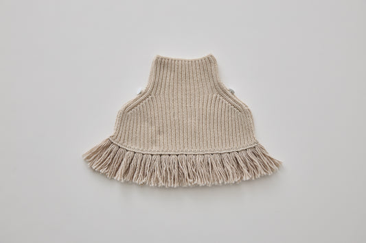 Rib Knit Knights Cape Ⅱ - Ivory [eLfinFolk / エルフィンフォルク] (25AW•Drop2)【2025年9月中旬以降発送予定】