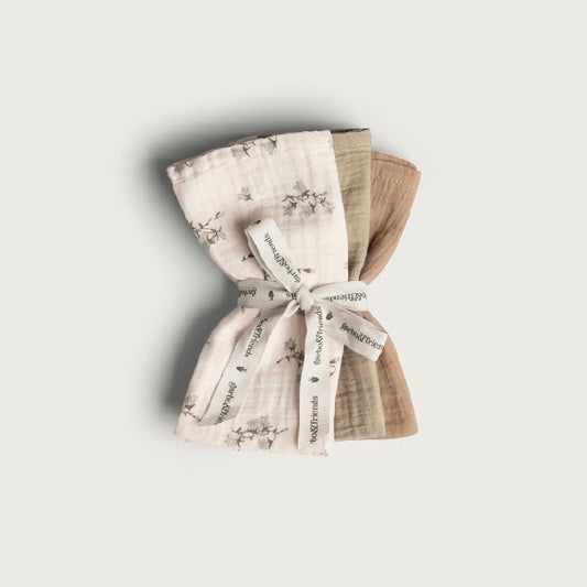 [garbo&friends] Bluebell Burp Cloths / 3 pcs set