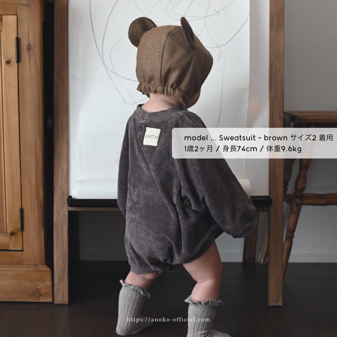 【26年11月オーダー会】 Baby Sweatsuit [EARTH THE ARCHIVE] (全5色) 【2026年3月上旬以降お届け予定】