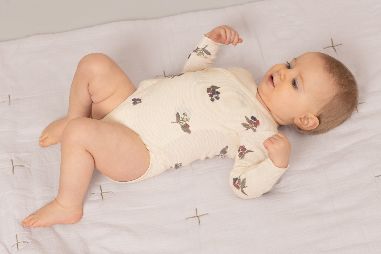 HOHO BODYSUIT - ECRU / BLACKBERRIES [STUDIO BOHEME] (25AW)