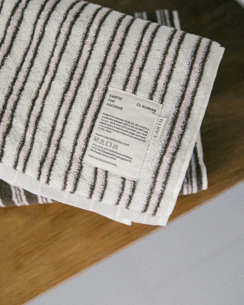 Organic bath towel - Pink/Brown [EARTH THE ARCHIVE] (26AW)