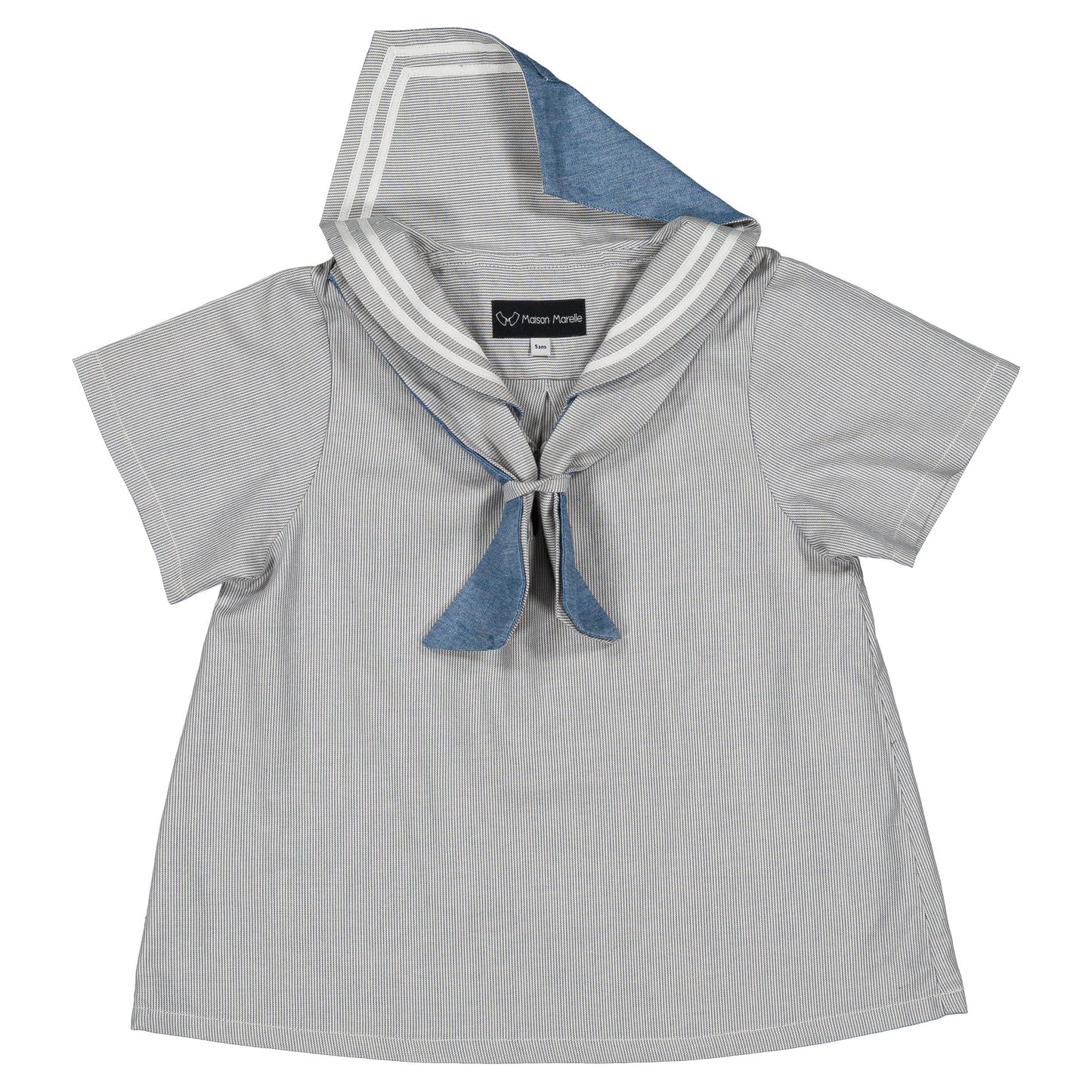 blouse MAHON -blue fine stripes [Maison Marelle](25SS DROP2)
