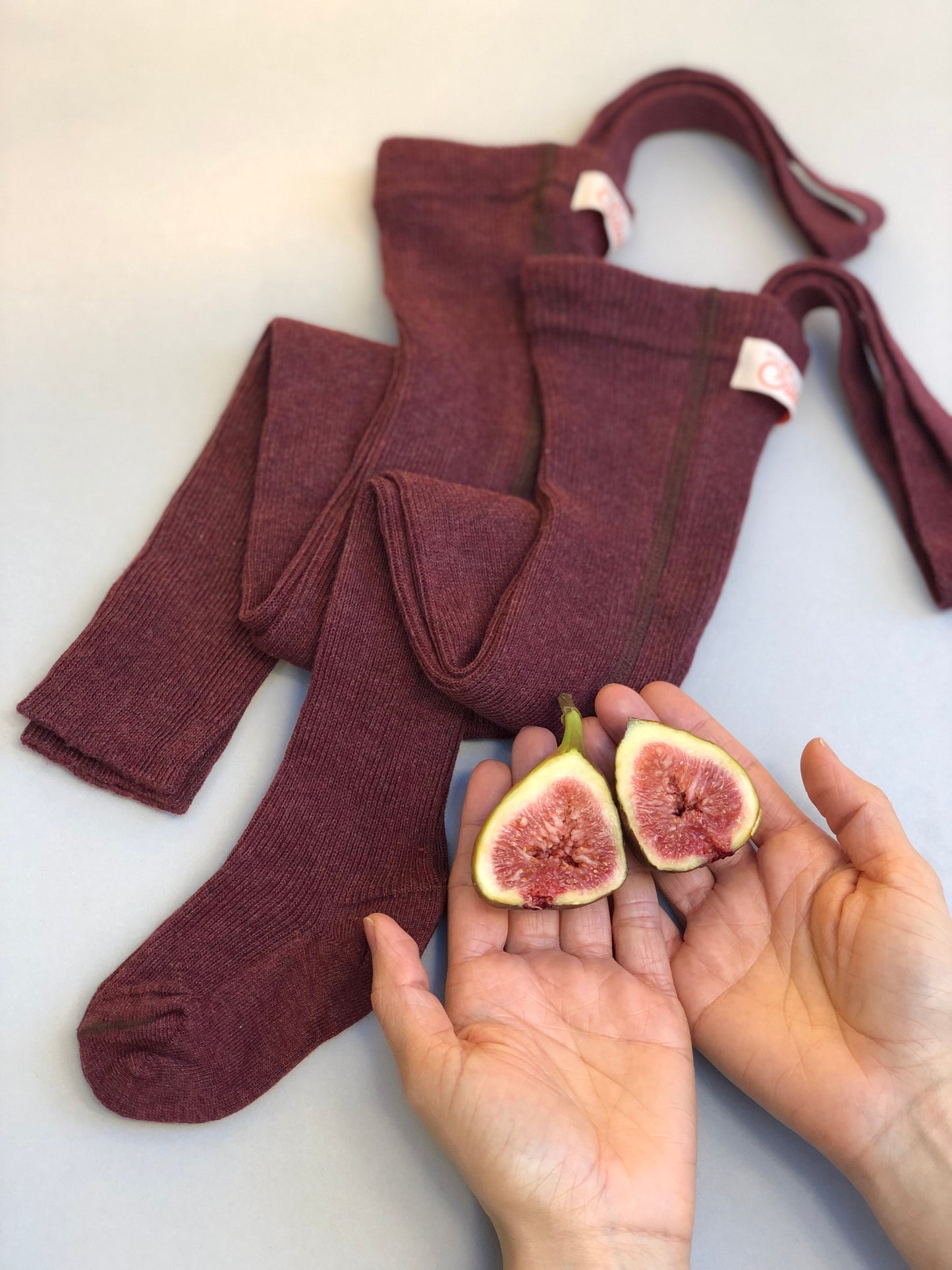 Retro Ribbed Footed Tights - Fig Blend [SILLY Silas]