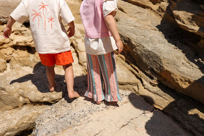 Summer Stripe Cotton Frill Pant - Summer Stripe