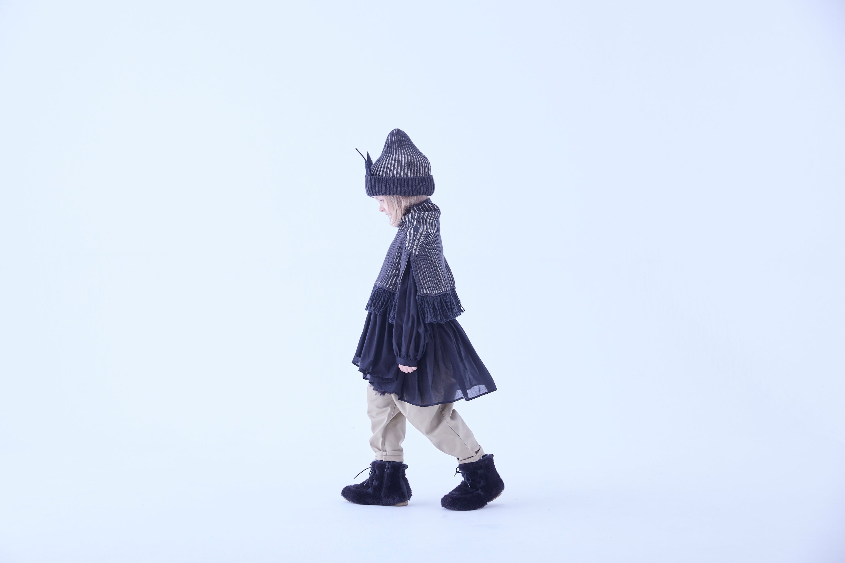 eLfinFolk [ エルフィンフォルク ] Rib Knit Knights Cape Ⅱ - Black [eLfinFolk / エルフィン