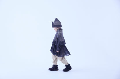 Rib Knit Knights Cape Ⅱ - Black [eLfinFolk / エルフィンフォルク] (25AW•Drop2)【2025年9月中旬以降発送予定】