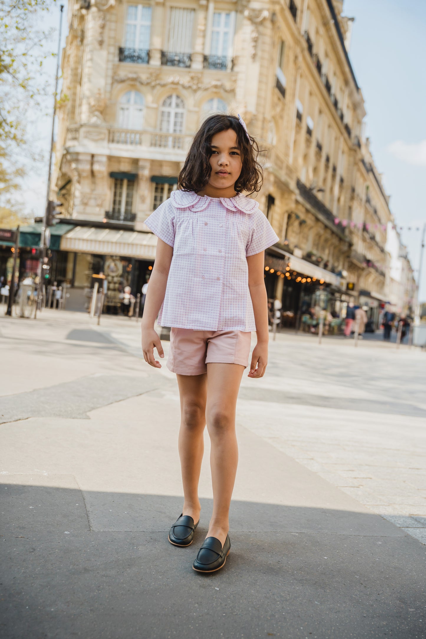 Blouse NOLLET - gingham pink [Maison Marelle] (26SS)