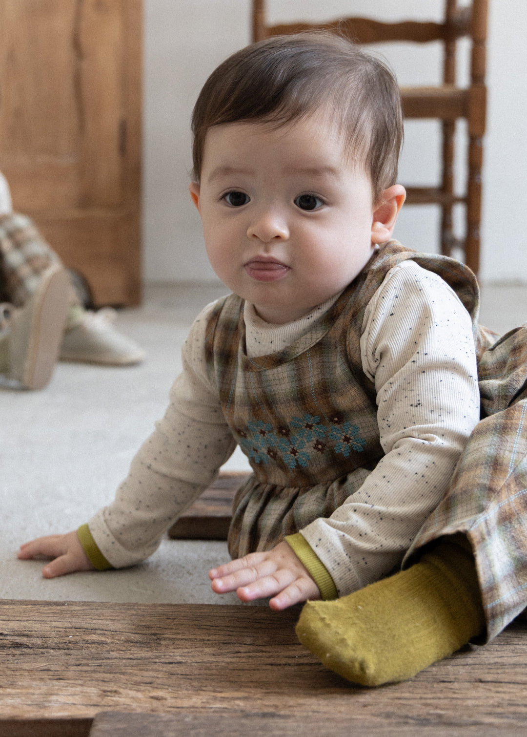 Forest Check Jumpsuit  [Doucement] (25AW)【2025年10月下旬以降お届け予定】