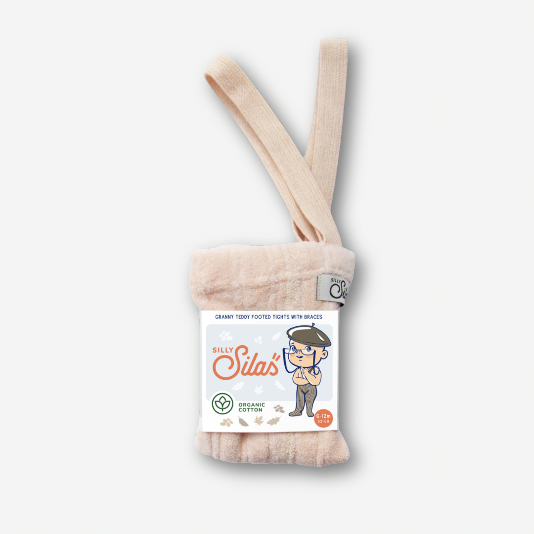 Granny Teddy Footed Tights With Braces - Silky Peach [SILLY Silas (Heavenly Collection)]