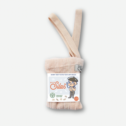 Granny Teddy Footed Tights With Braces - Silky Peach [SILLY Silas (Heavenly Collection)]