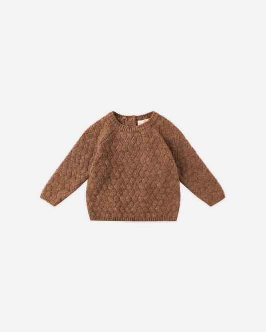 KNIT SWEATER - HEATHERED CEDAR [QUINCY MAE] (25AW) Drop1