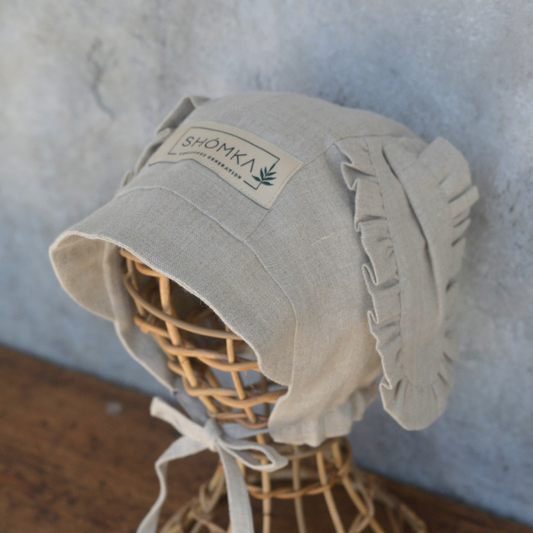 Puppy Linen Bonnet (Straight/Neutral) - Neutral [SHOMKA]