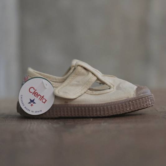 T-Strap Shoes - Sand (Dyed) Brown-sole [cienta]
