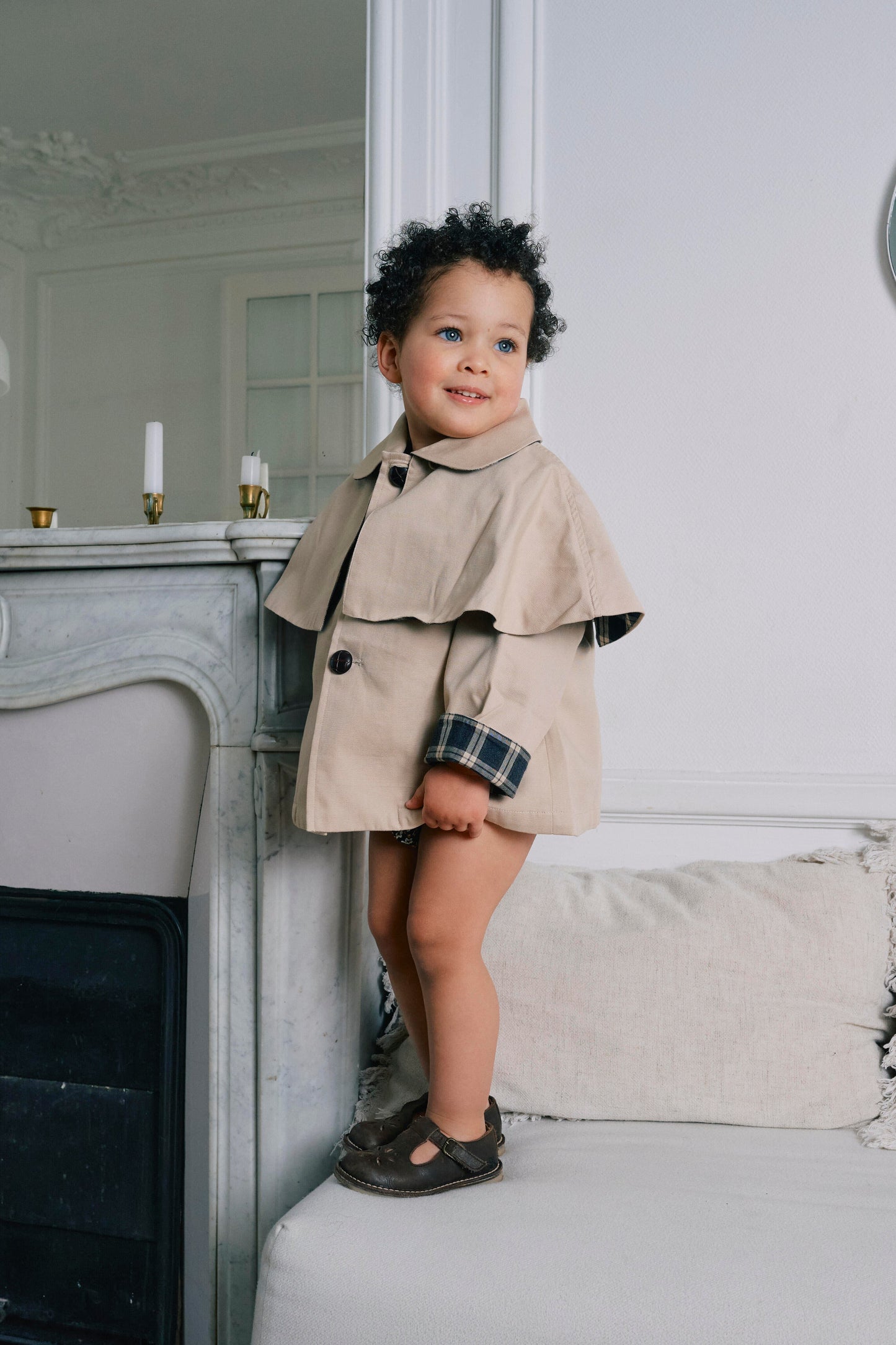 Jacket AMOVIBLE cape SHERLOCK- BEIGE [Maison Marelle](25SS DROP2)