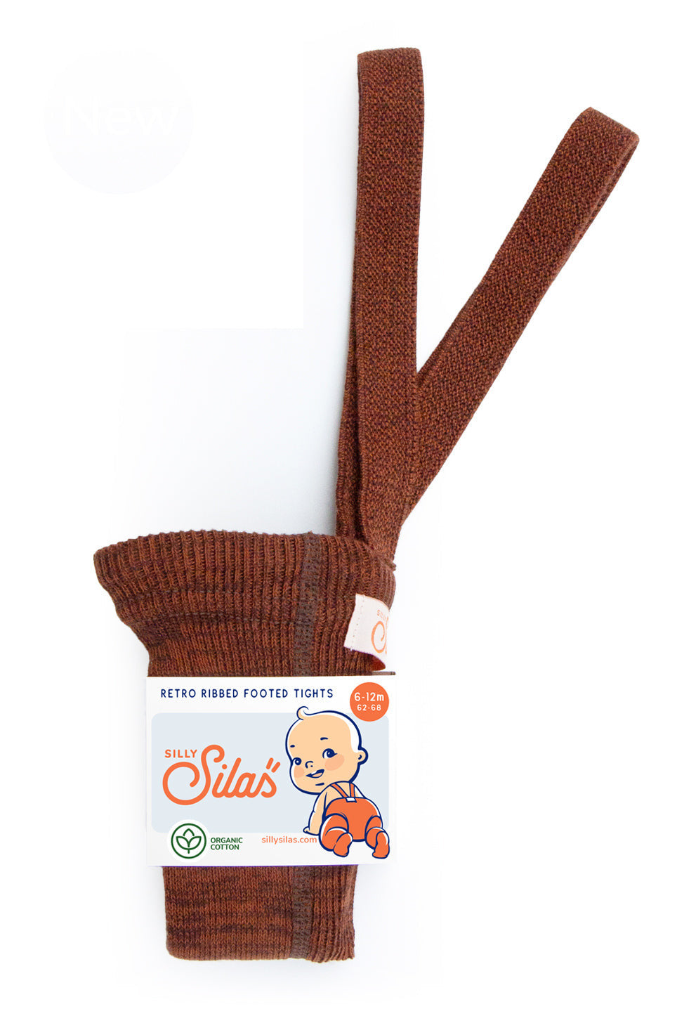 Retro Ribbed Footed Tights - Spicy Chai [SILLY Silas]