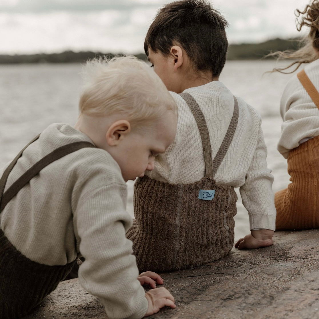 Granny Teddy Footed Tights With Braces - Oyster Gray [SILLY Silas]