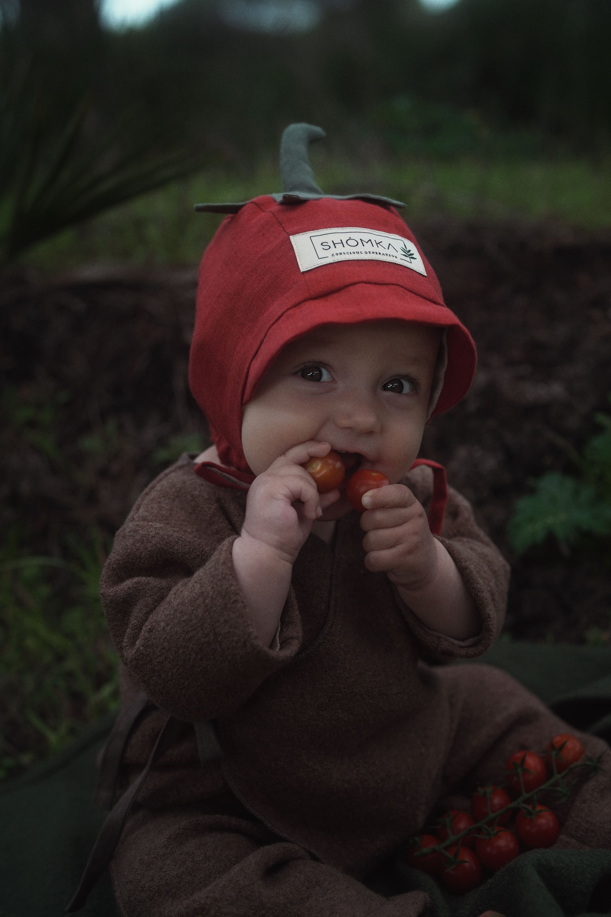 【オーダー会】'TOMATO' LINEN FRUITS BONNET [SHOMKA] 【2026年5月下旬以降順次発送】