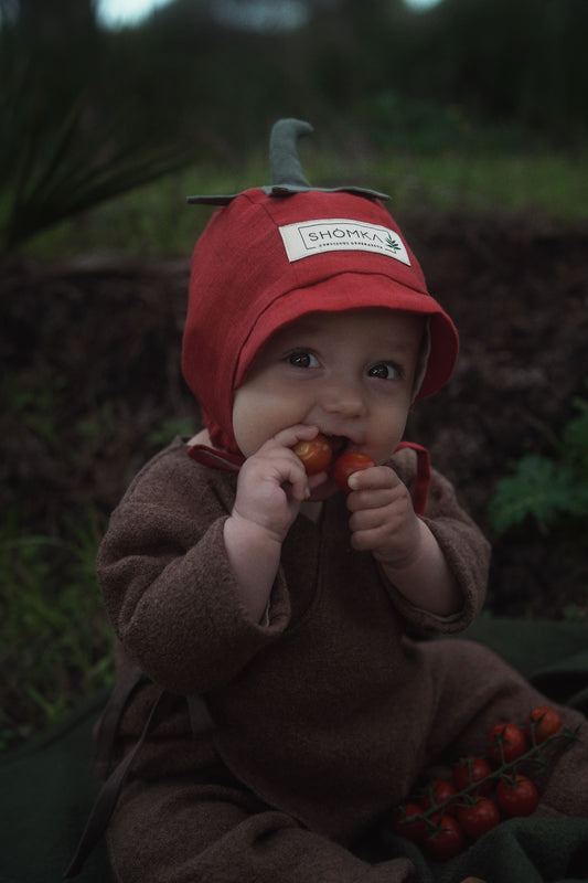 【オーダー会】'TOMATO' LINEN FRUITS BONNET [SHOMKA] 【2026年4月中旬以降順次発送】
