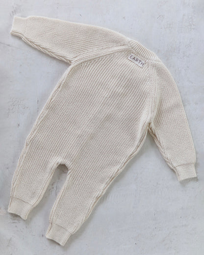 Button knit jumpsuit - Cream [EARTH THE ARCHIVE] (26AW)