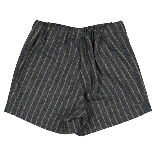 Short SEVRES - gray woolen stipes [Maison Marelle](25AW Drop1)