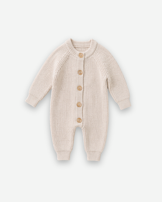 Button knit jumpsuit - Cream [EARTH THE ARCHIVE] (26AW)