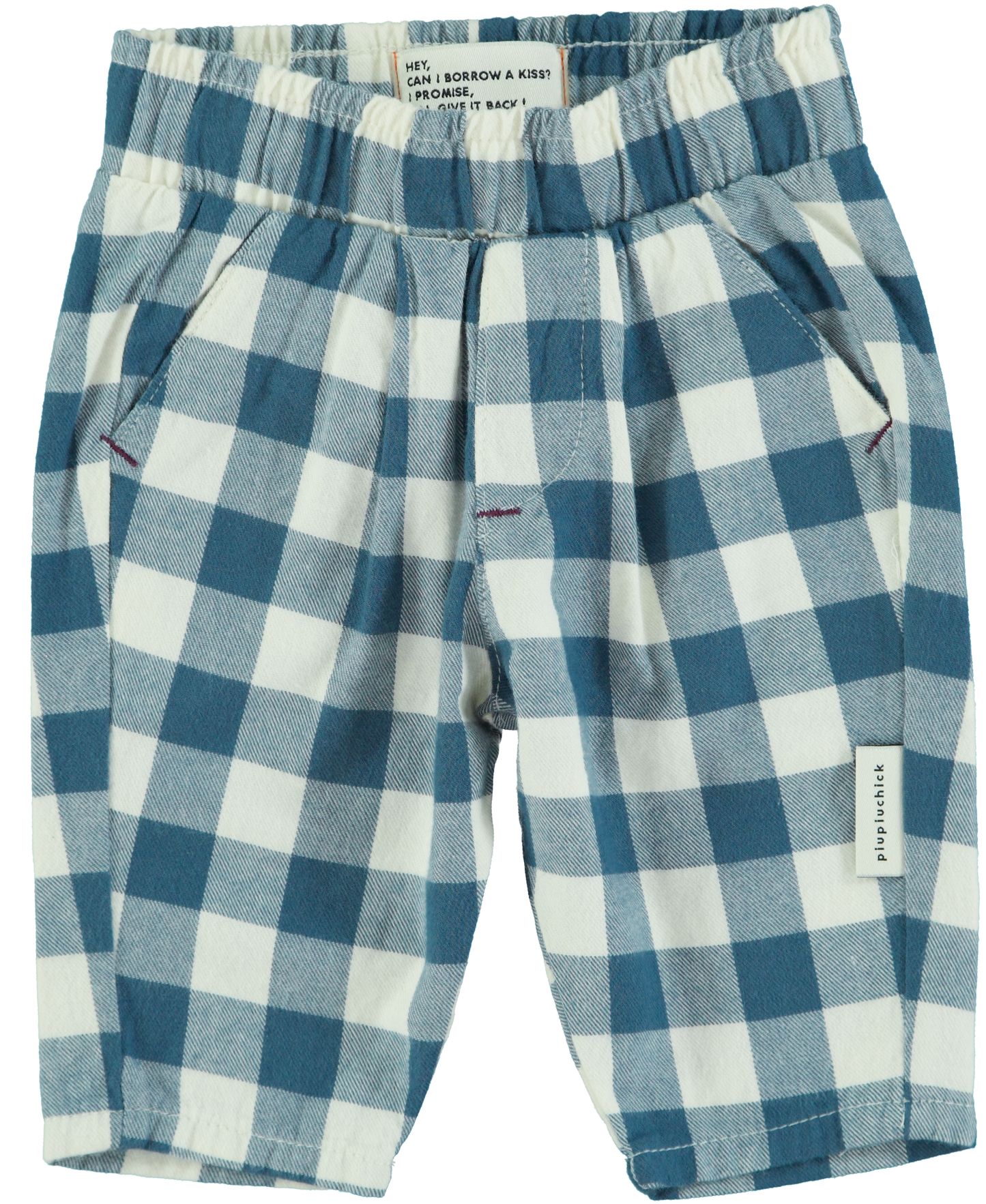 UNISEX TROUSERS - BLUE & WHITE CHECKERED [piupiuchick] (25AW)