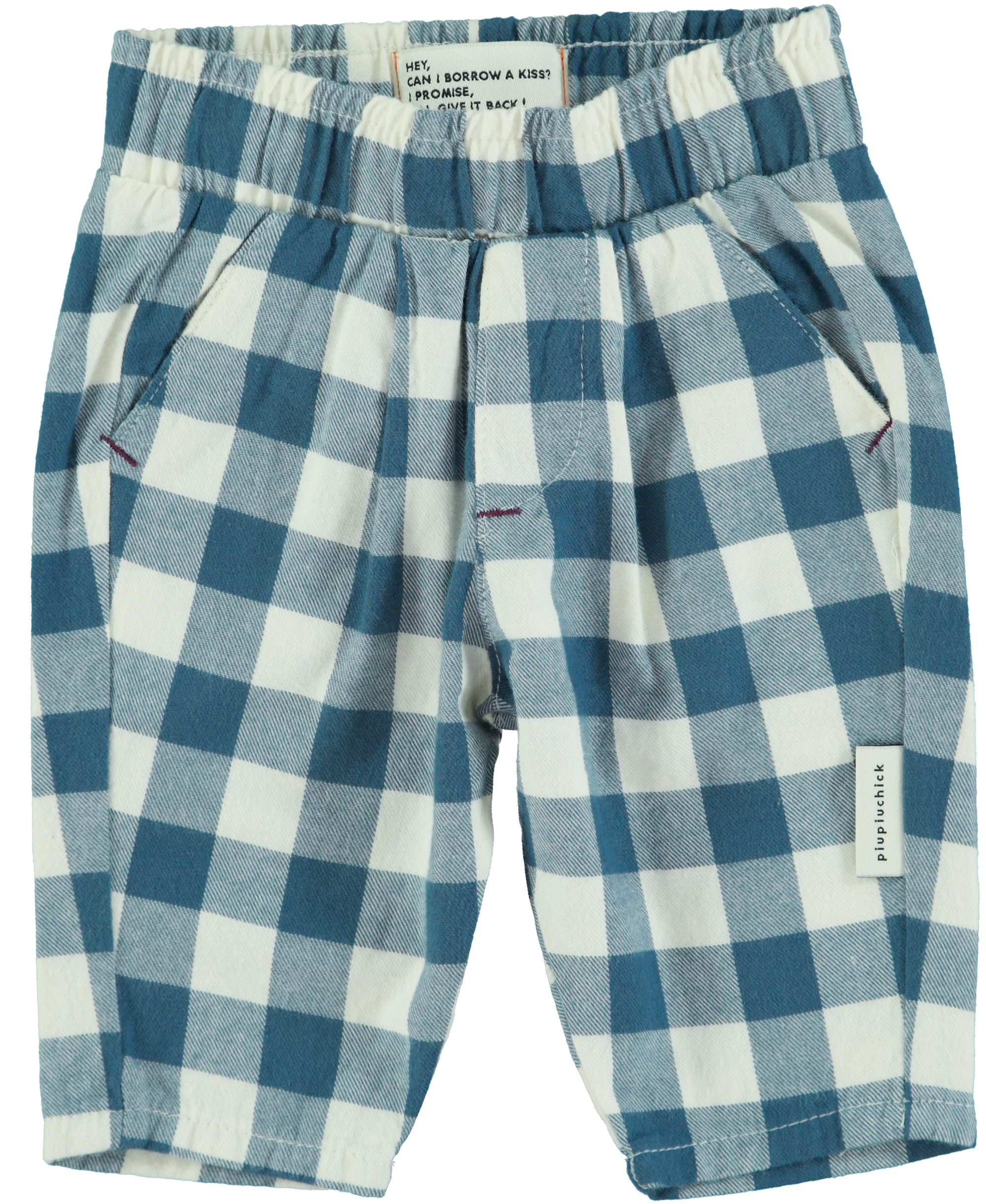 UNISEX TROUSERS - BLUE & WHITE CHECKERED [piupiuchick] (25AW)